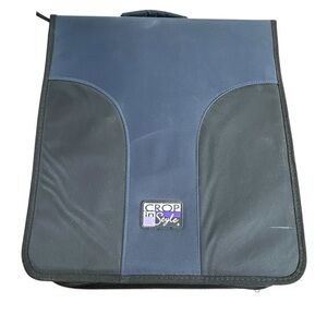 Crop In Style PSB Blue Black Zippered 3 Ring Scrapbook Binder 22 Pages & Pouch